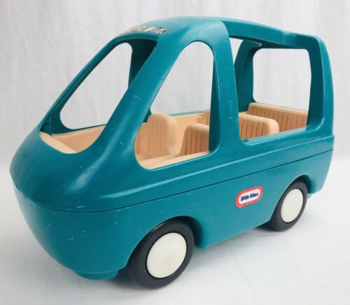 Little Tikes Vtg Dollhouse Family Car Van Green Vehicle Doll Furniture Minivan