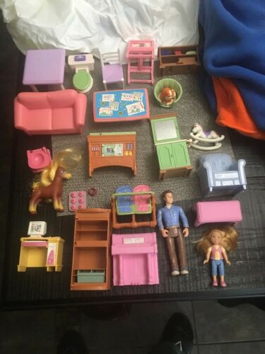Lot of  - Doll House Furniture  - Fisher-Price, Mattel, kitchen, bathoom Family