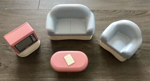 Little Tikes Dollhouse Living Room Set Couch Loveseat TV Coffee Table Lot EUC