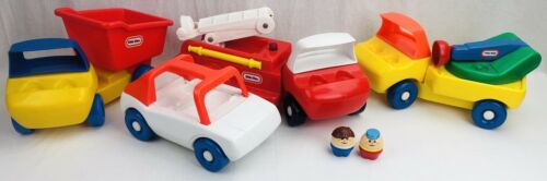 Vintage Little Tikes Toddle Tots Figure & Vehicle LOT Dump Truck Car Fire Truck