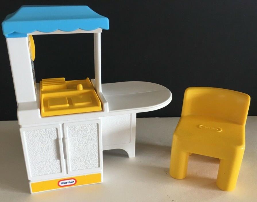 Little Tikes Dollhouse play Party Kitchen yellow chair furniture vintage