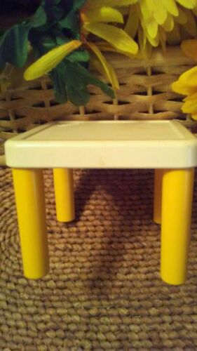 Vintage Little Tikes Dollhouse Size Kitchen Table Furniture yellow and white