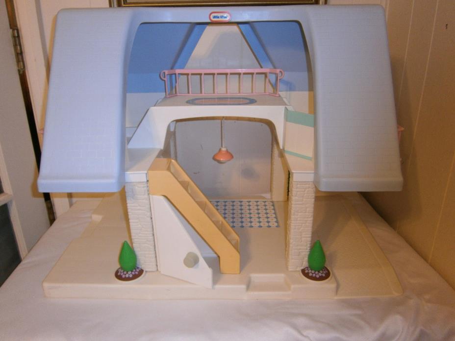 Vintage Little Tikes Large 2 Story Doll House, Blue Roof