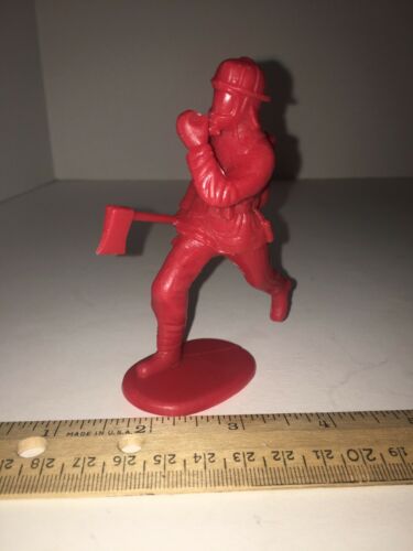 4” Tall Plastic Red Fire Man Toy