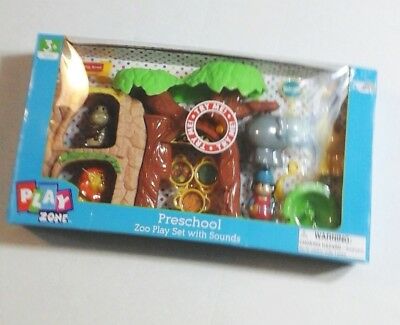 ZOO ANIMALS PLAY SET Play Zone Animal Figures TREEHOUSE Zoo Game With ZOOKEEPER