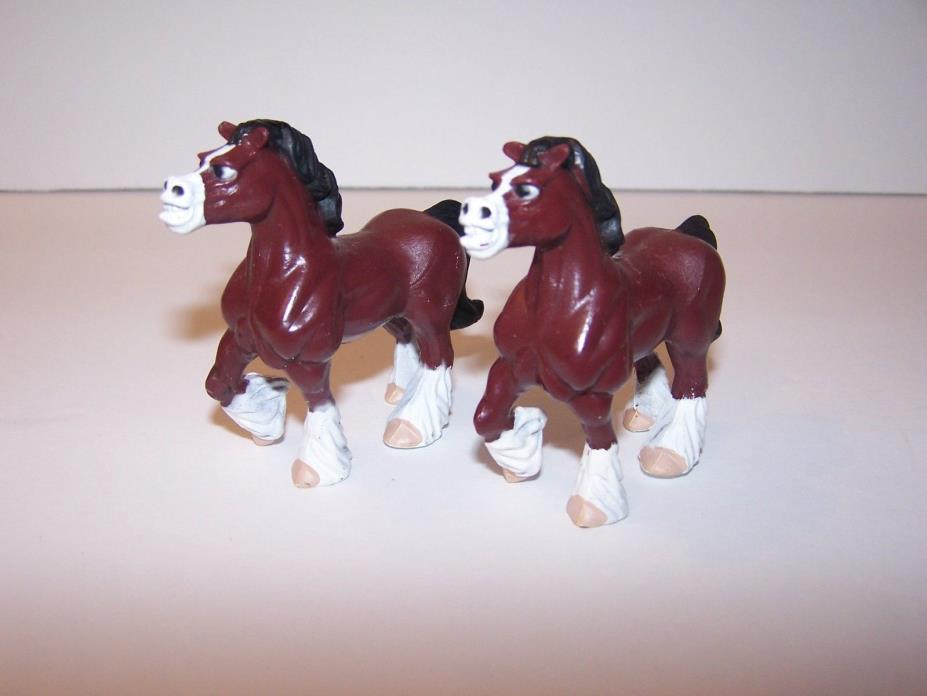 2 ertl Clydesdale small horses figure toy John Deere licensed