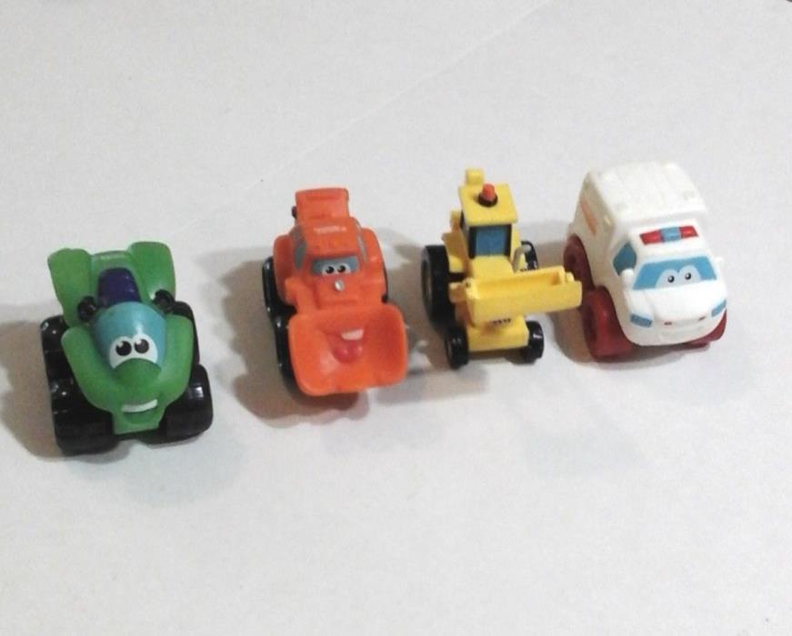 VEHICLES WITH EYES 2 Tractors, ATV, Ambulance 4 Car Lot TONKA, PLAYSKOOL CARS