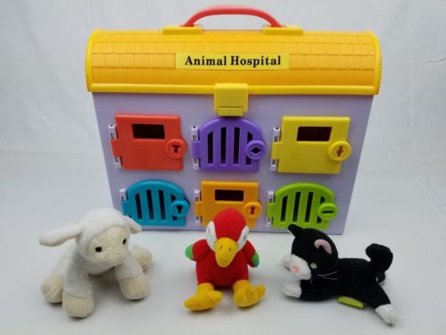NO KEYS Battat B. Toys Animal Hospital Critter Clinic Vet Cage Plush Animals