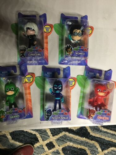 PJ Masks Disney 3” Figures Lot Of 5. Ninja,owlette,gekko,Luna,Romeo Nip