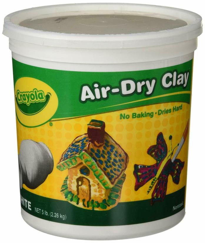 Crayola Air-Dry Clay, White, 5 Pound Resealable Bucket Natural Clay for Kids,