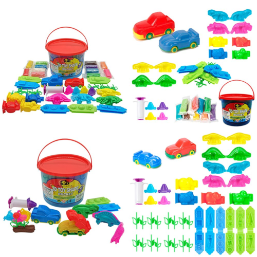 Pandapia 44Pcs Play Dough Tools Bucket Playsets W Clay Doh & 3D Molds For Kids P
