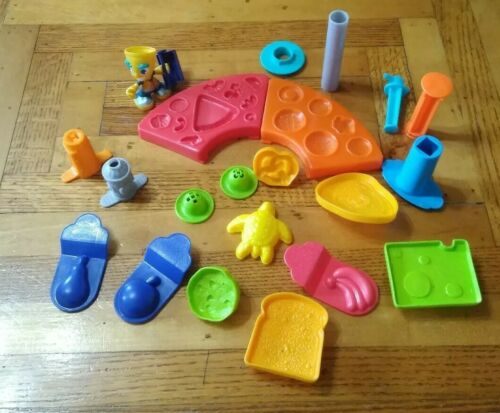 21 Piece Random Playdoh Lot Cutters Molds Food Stamps Rollers