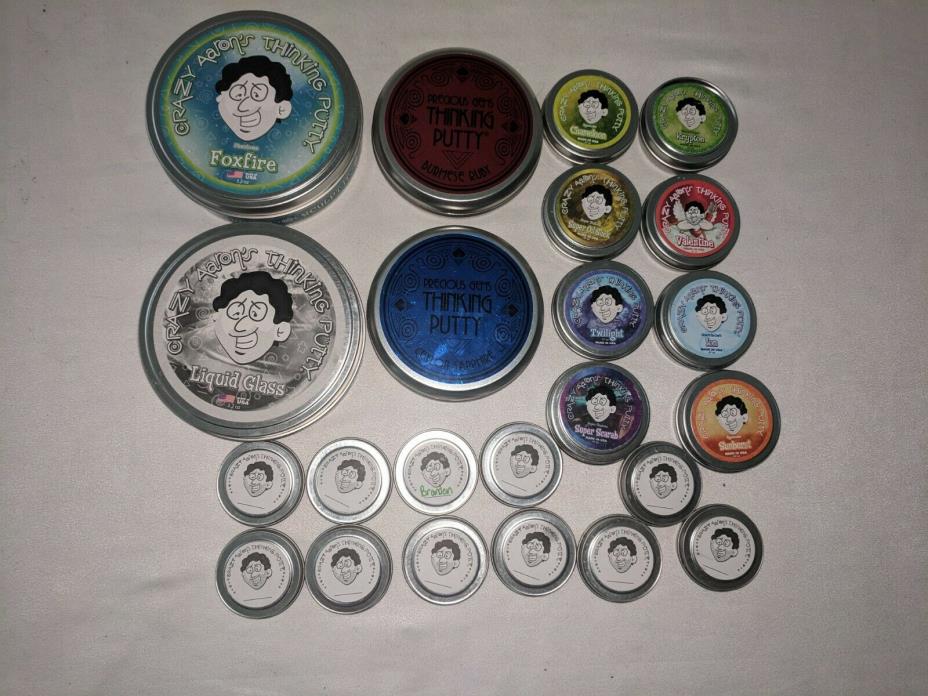 WN HUGE Lot 3.2  .47 oz Tins Crazy Aaron's  Precious Gems Thinking Putty Slime