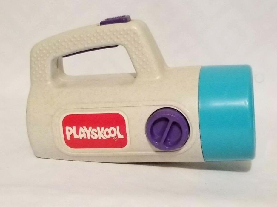 Vintage Gray & Blue Playskool Color Changing Flashlight Red White Green WORKS