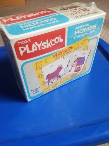1978 Playskool Animal Homes Matchups New Sealed 24 Pc. 12 Puzzles