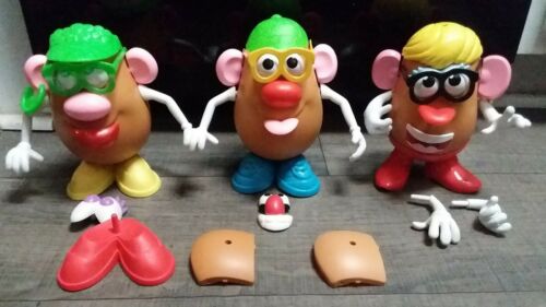 Vintage Playskool '85 Mr & Mrs Potato Head w/ '10 Potato Head Son 30+ parts lot