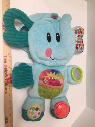 Playskool Fold 'N Go Busy Elephant Blue Soft Plush Baby Activity By Playskool