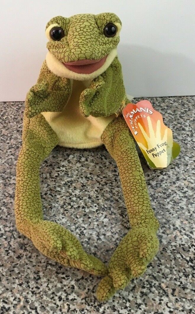 Funny Frog Puppet by Folkmanis Hand Puppet Plush Tags