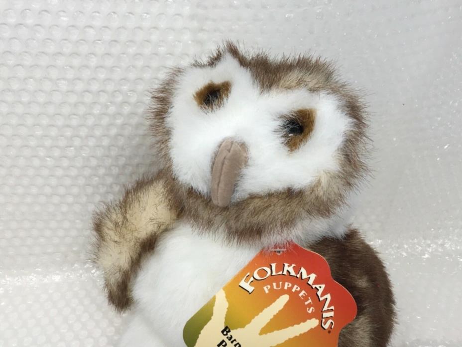 FOLKMANIS BARN OWL PUPPET WITH MOVEABLE WINGS TALL