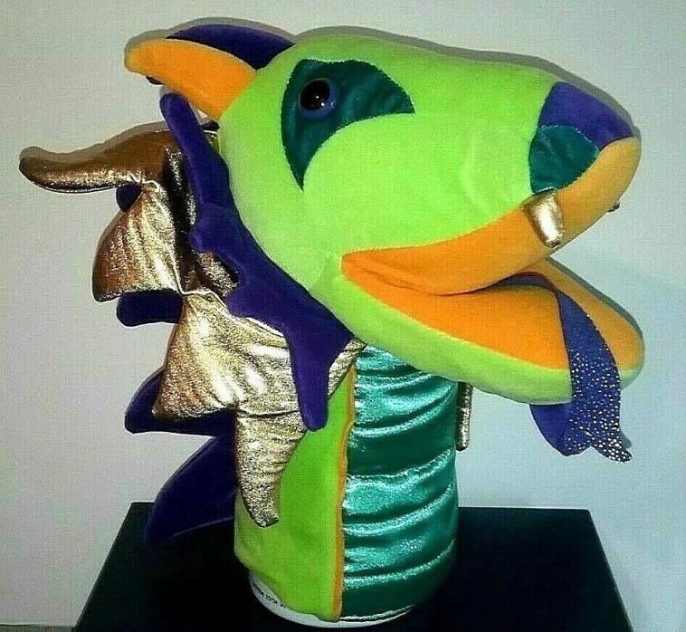 Manhattan Toy Dragon Hand Puppet Multi Color 13 inches Long Stuffed Plush 2009