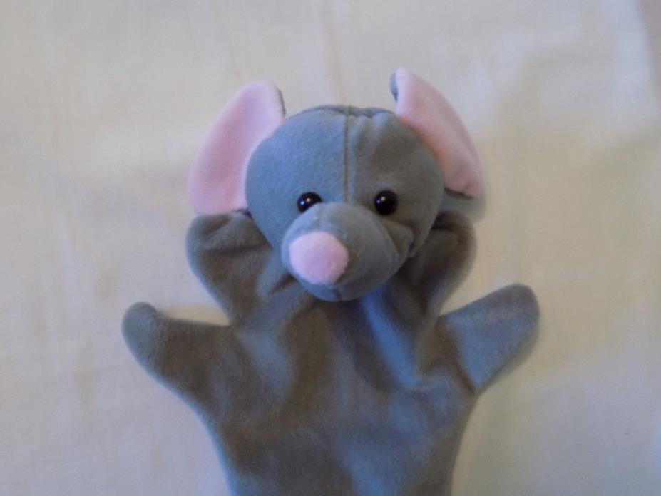 Elephant Plush Hand Puppet for Teachers Preschool Home School Gray/Pink - Cute