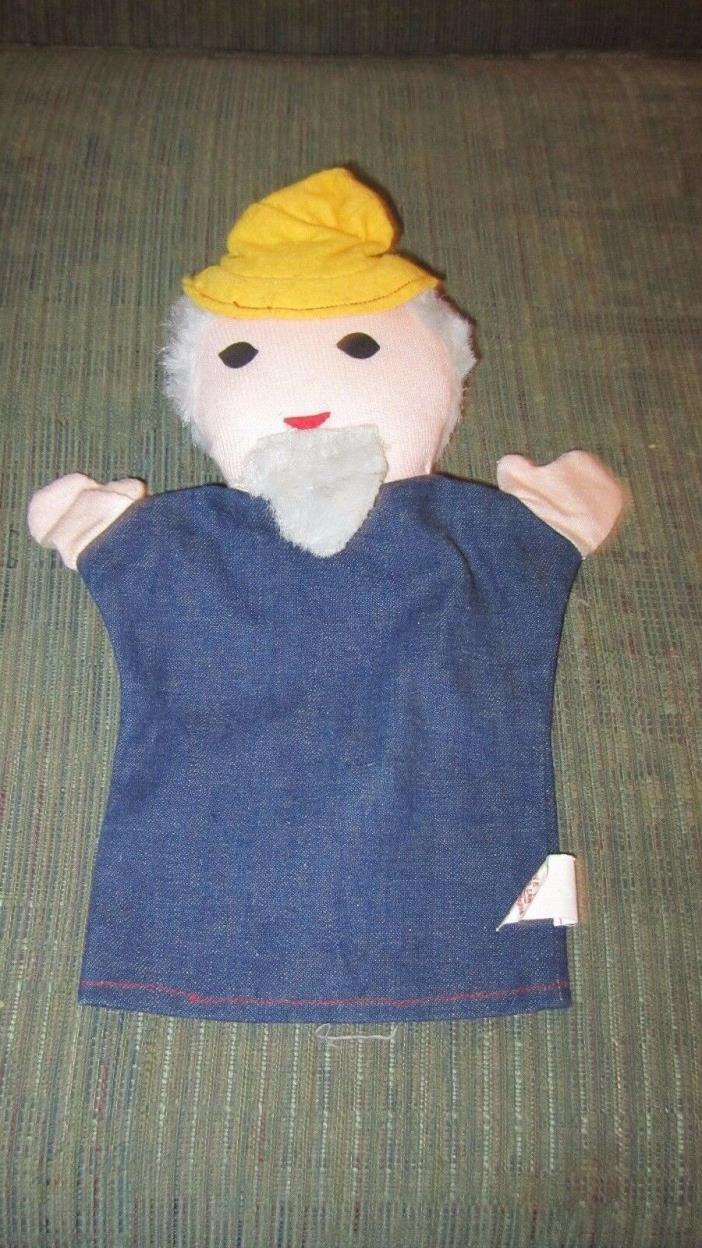 Vintage Sheram Industries Hand Puppet Sailor with Yellow Hat and Beard