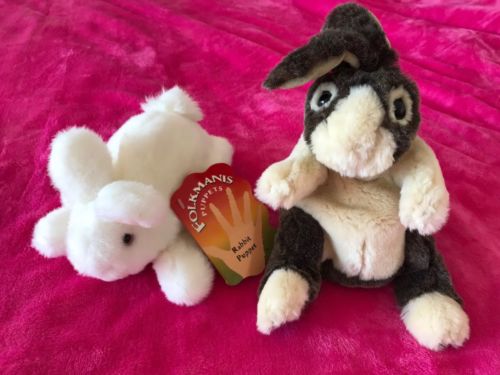 Folkmanis Puppets Rabbits (Dutch rabbit + White Rabbit) - Smoke/Pet Free Home