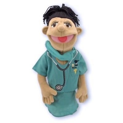 Melissa & Doug Surgeon Puppet With Doctor Scrubs and Detachable Wooden Rod for
