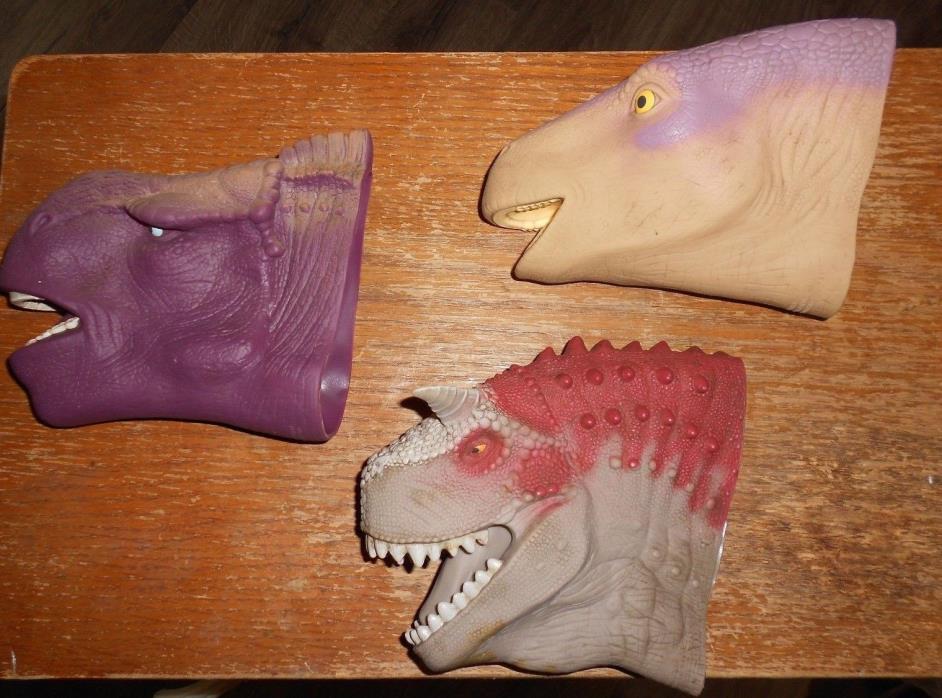 3-lot disney McDonalds dinosaur rubber hand puppets in good shape used