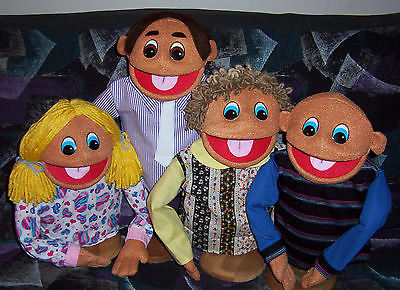 Ethnic Family Set of 4 Puppets -Custom-Hispanic,Asian, African/American-Ministry