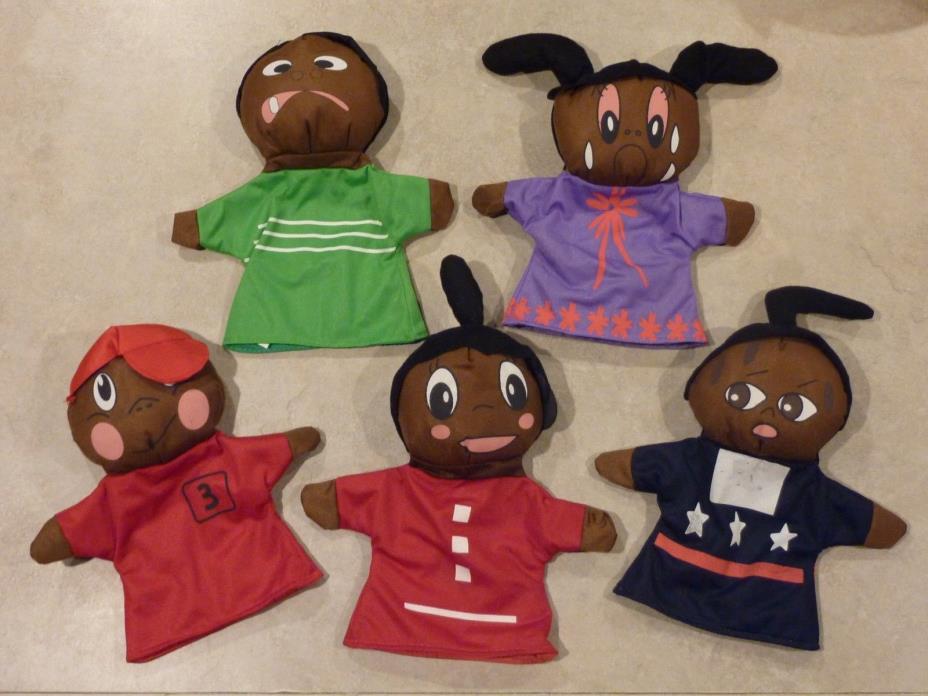 Get Ready How Am I Feeling African American 5 Puppet Set (Adoption Play Therapy)