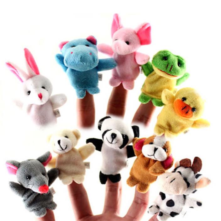10pcs Finger Puppets Storytelling Plush Doll Kid Education Hand-Held Animal Toy