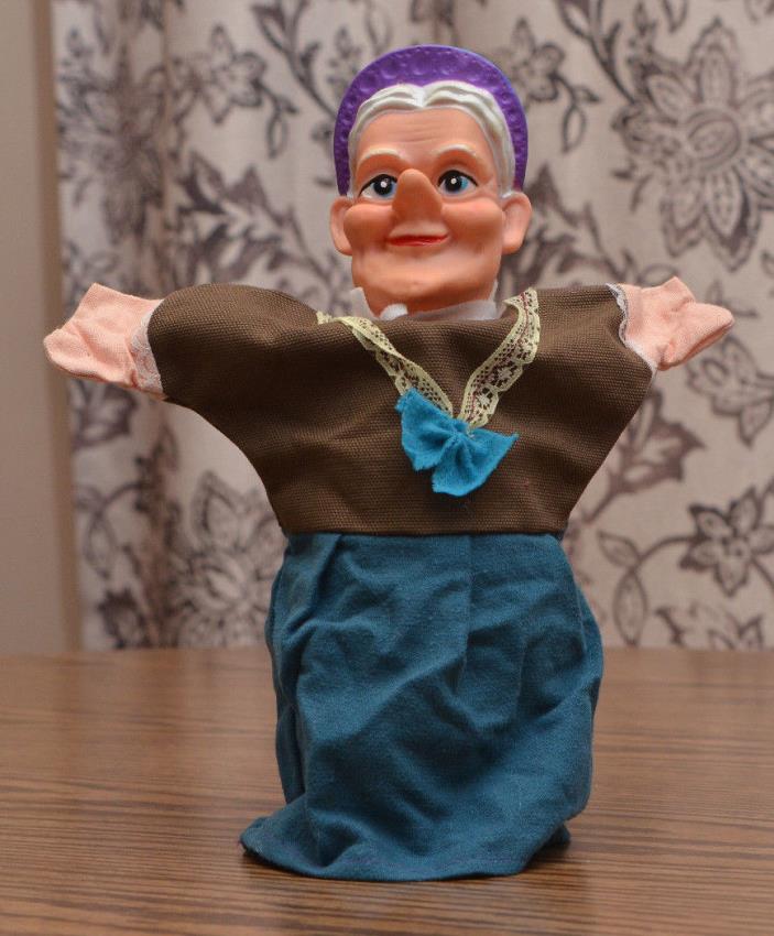 Unique Vintage Hand Puppet Grandmother Old Woman Doll