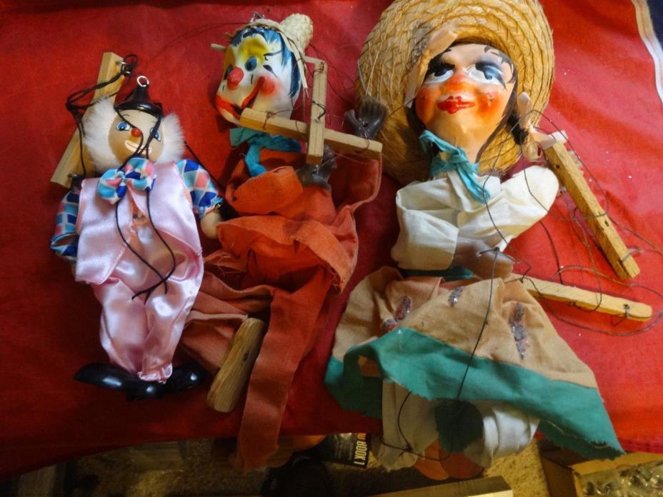 THREE OLDER  Marionette String Puppets