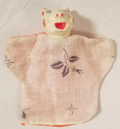 Vintage ~ Hand Puppet ~ Pig ~ Made in Japan ~ hand painted