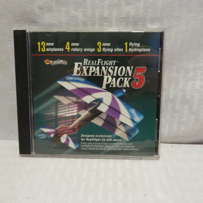 Great Planes RealFlight Expansion Pack 5 CDRom 2008 RealFlight G4 +