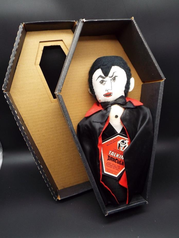 Vintage rare 1950s Robin Krause Commonwealth Dracula +coffin monster plush toy