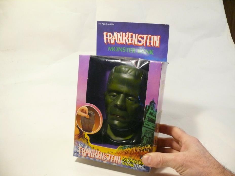 RARE VINTAGE FRANKENSTEIN CLASSIC UNIVERSAL MONSTERS FIGURE BANK NEW BBI MIB