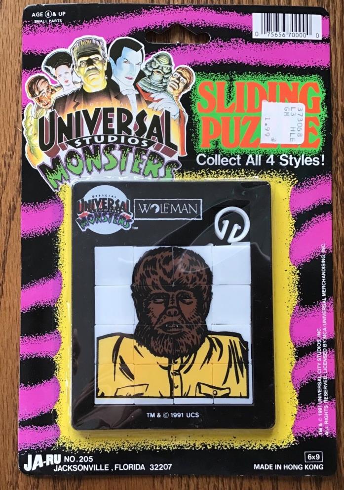 Vtg Universal Studios Monsters Sliding Puzzle WOLFMAN NEW!