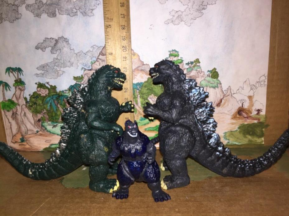 Trendmasters 4 inch Godzilla and Supercharged Godzilla 1995