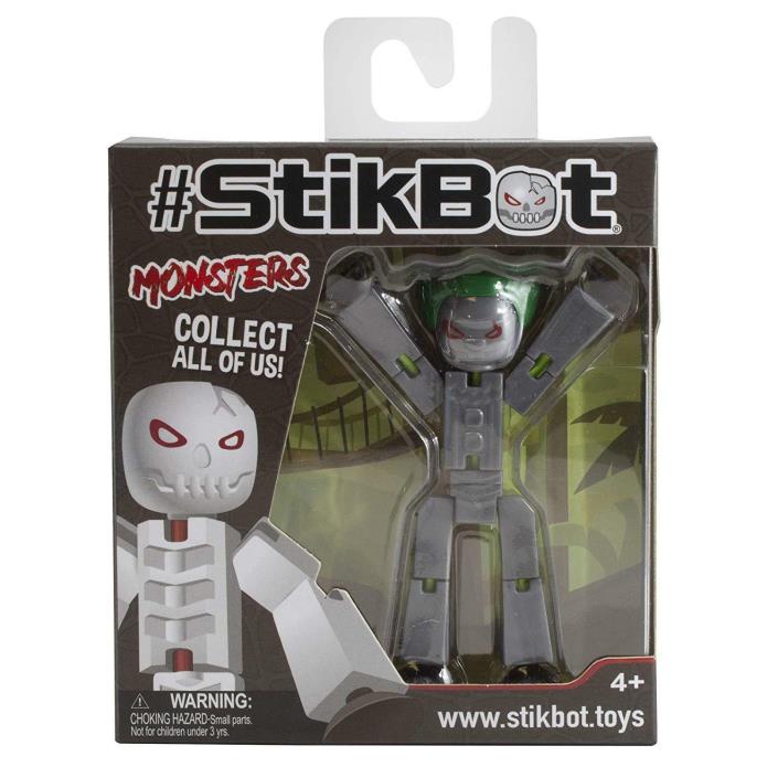 Stikbot Monsters *GIGGLES THE CLOWN* Gray Scary Monster Figure Poseable 2018 New