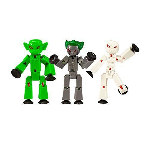 Stikbot Monsters 3 Pack Lot Inspector Grim Giggles Goblin Scary Figure Poseable