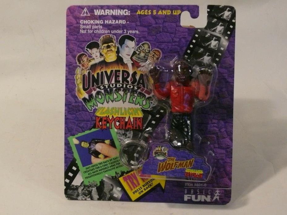 Vintage 1995 Universal Studios Monsters Flashlight Keychain The Wolfman