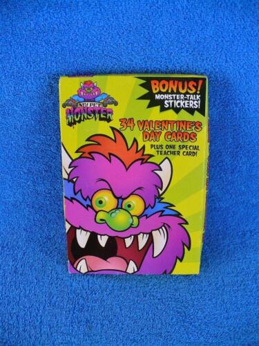 My Pet Monster 2001 Valentine's Day Cards w/Bonus Monster Talk Stickers - New !