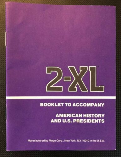 1980 MEGO & SOUND GAMES  2-XL Booklet to Accompany American History & US Preside
