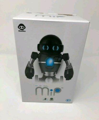 USED WowWee MIP Personal interactive Toy Robot Black/Silver MISSING TRAY+STAND
