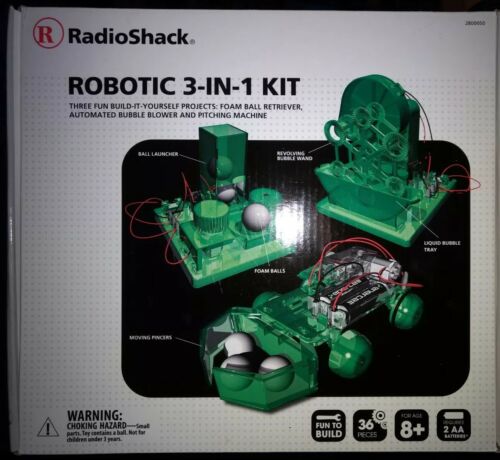 NEW Radio Shack ROBOTIC 3-IN-1 Kit Ball Retriever or Bubble or Pitching Machine
