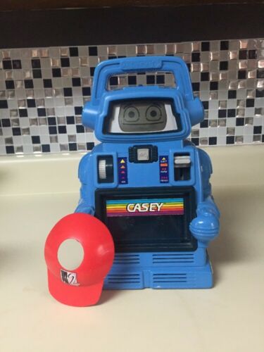 Vintage 1985 Playskool Casey  Talking Robot Cassette Player For Parts Turns On