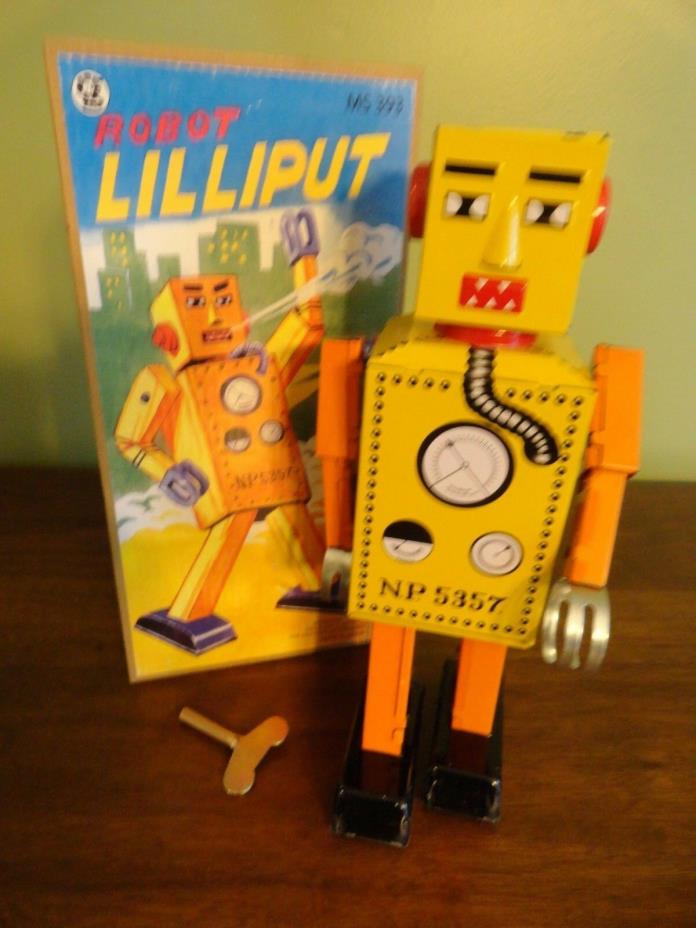 Lilliput ROBOT MS 393 N.P. 5357 Retro-Styled Wind-Up Metal Tin Collectible