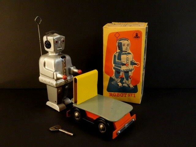 All Original STRENCO ST-1 Robot With Cart + Original Box Germany 1956